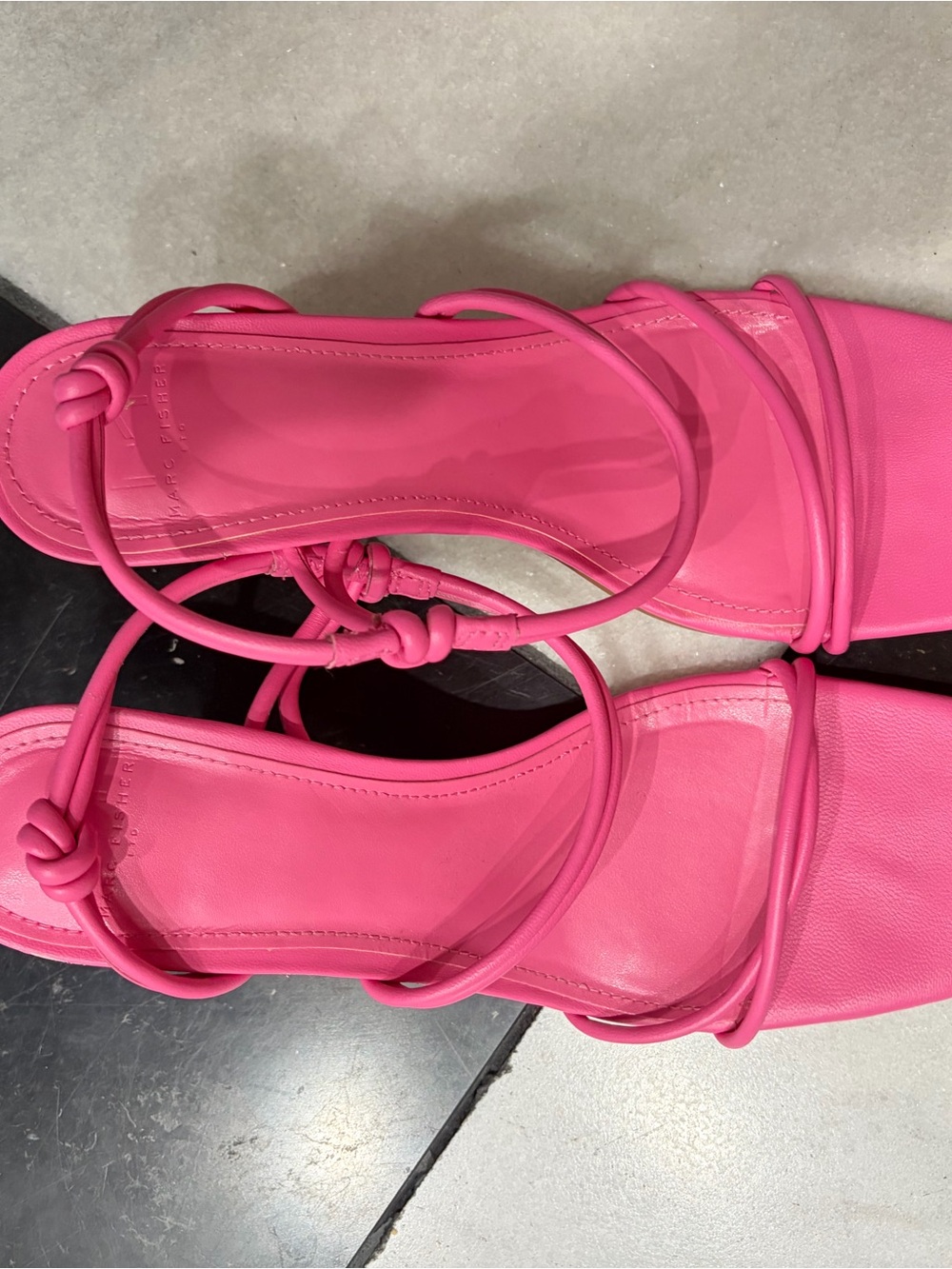 Marc Fisher Hot Pink Knotted Wrap Sandals